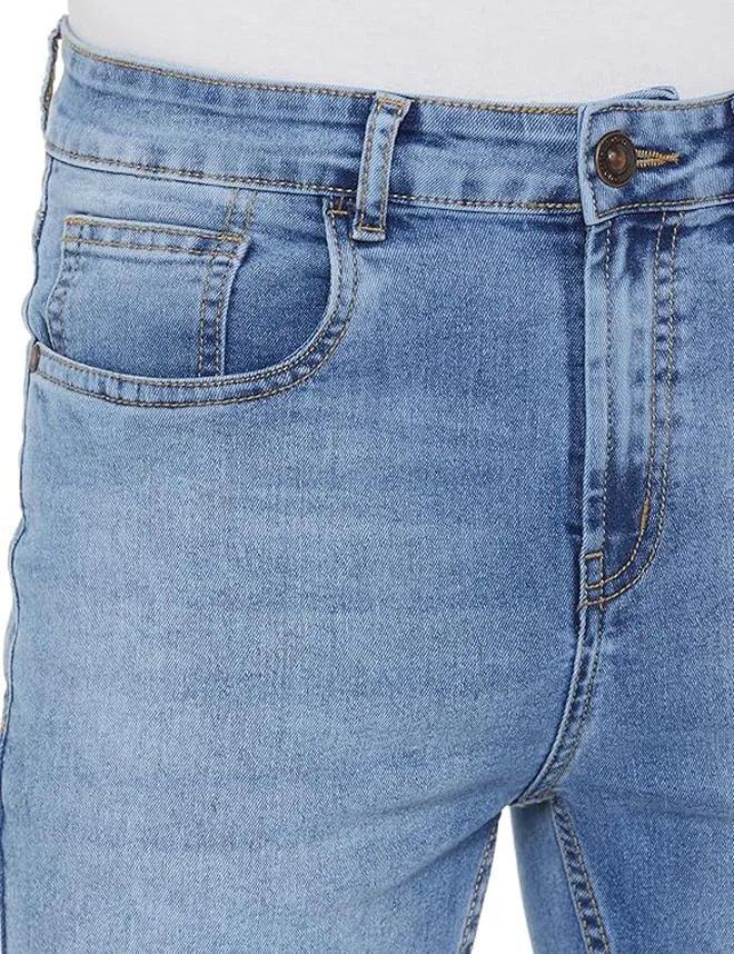 Inkd Seaside Slate Men's Slim Fit Jeans - Mid-Rise | Cotton Blend | Stretchable Fabric | Jeans for Men | Classic 5 Pocket Styling for Men | Best Price UAE